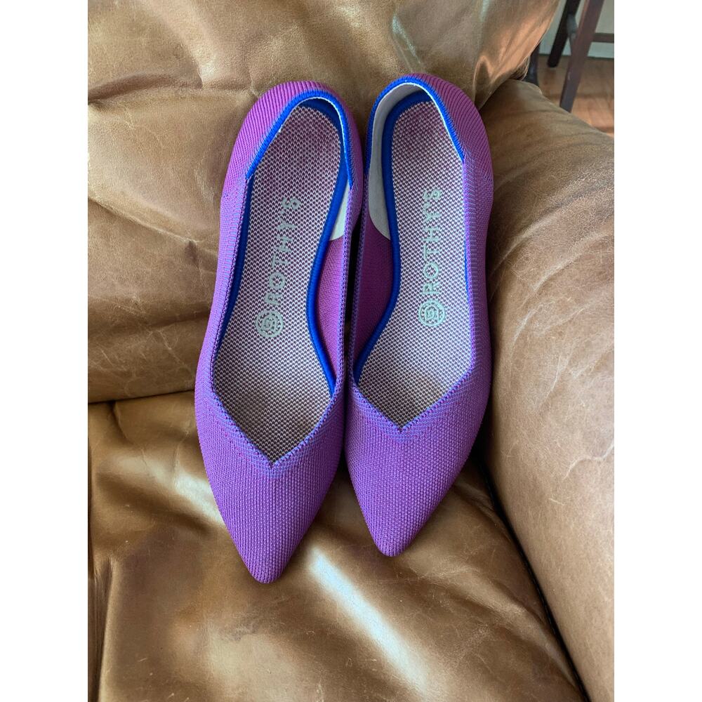 Rothy’s The Point purple flats size 8.5 VGUC